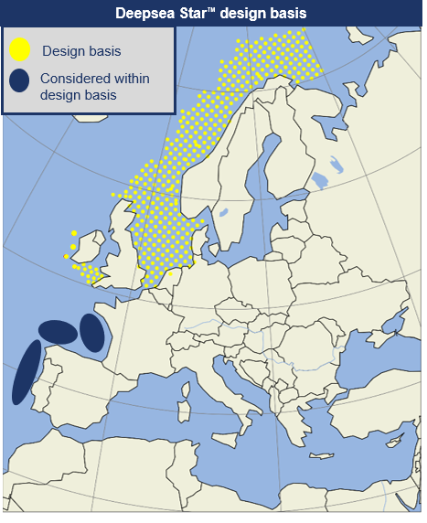 A map of europe with yellow dots
Description automatically generated